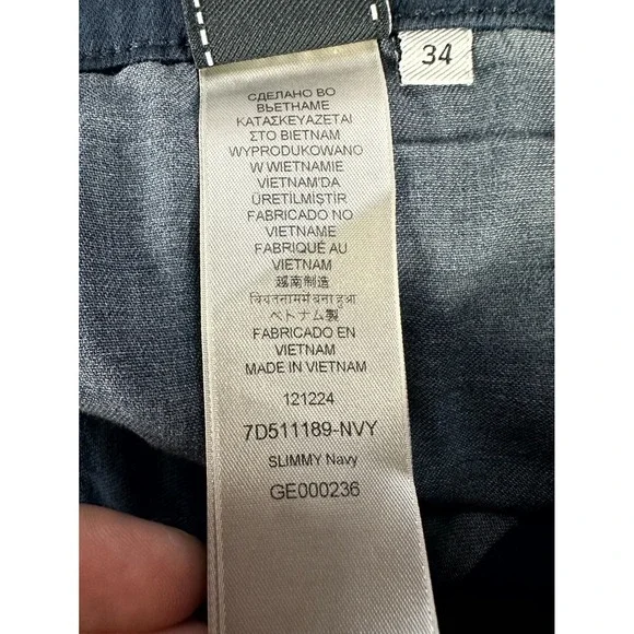 7 For All Mankind Pants Mens 34x32 Blue Slimmy Stretch Quiet Luxury Minimalist - Picture 10 of 11